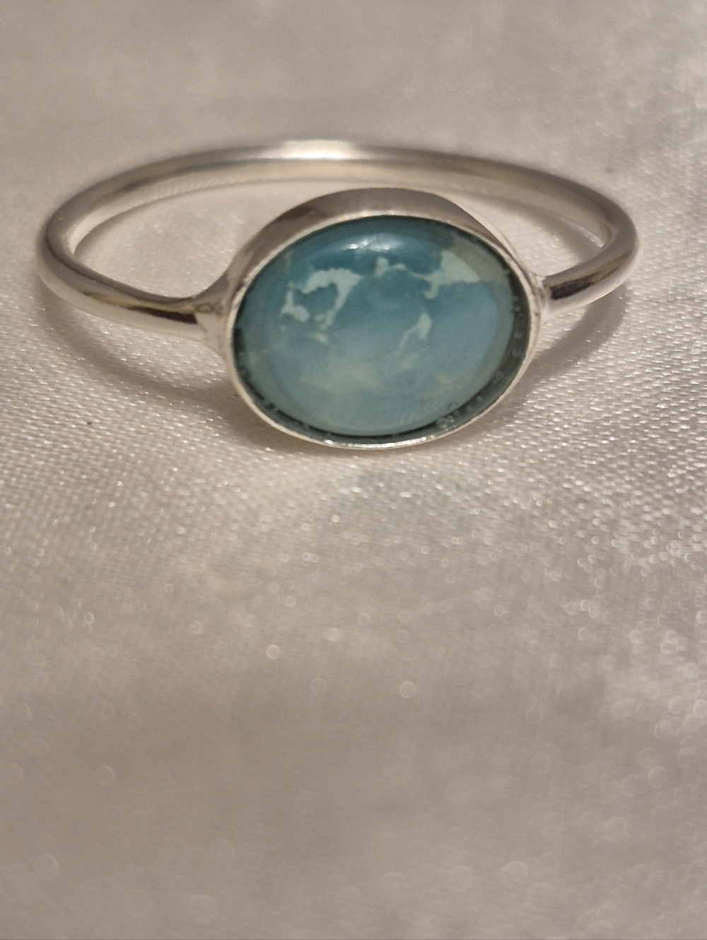 Handmade Simple Turquoise Howlite Ring
